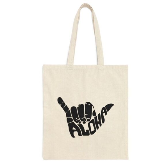 Aloha Hang Loose Hawaii Canvas Tote - Picture 1 of 7